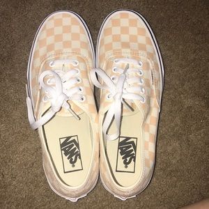 Peach Checkered Classic Style Vans
